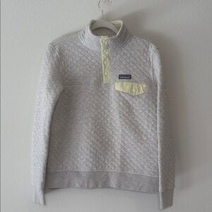 Patagonia Quilted Snap-T Organic Cotton Pullover with yellow trim
